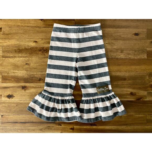NEW Matilda Jane Brilliant Daydream Walk The Line Big Ruffle Gray Pink Pants 2 - Picture 2 of 6